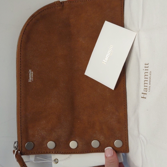 Hammitt WRISTLET Handbag Clutch Richard Arches Buffed Brown Tan Cognac Purse NEW - Picture 2 of 5